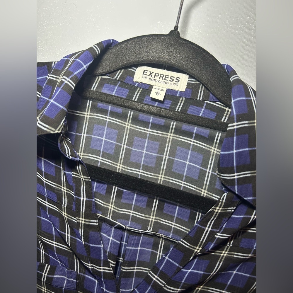 Express Sheer Button Up Blouse: Siize Xs - image 5